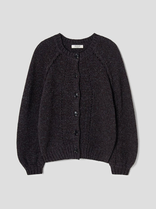 WILTED KNIT CARDIGAN BROWN