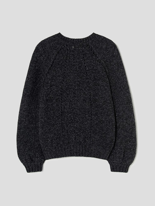 WILTED KNIT CARDIGAN BLACK