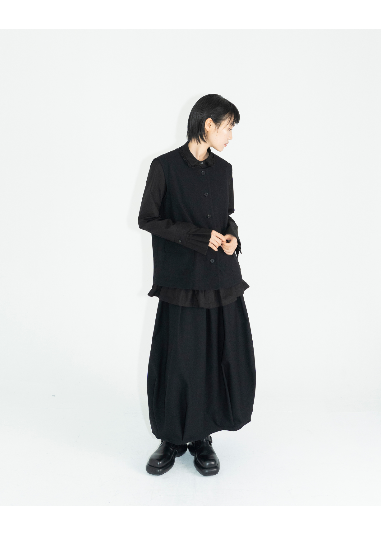 FRILL COLLAR SHIRT