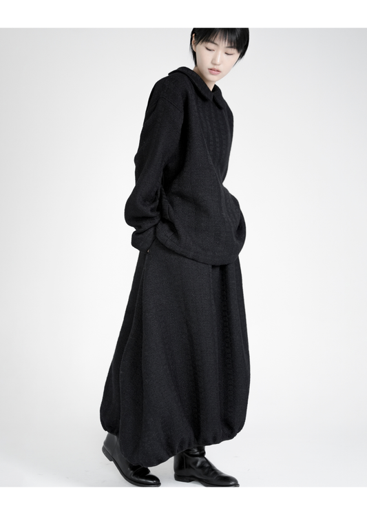 ROUND COLLAR KNITTED TOP