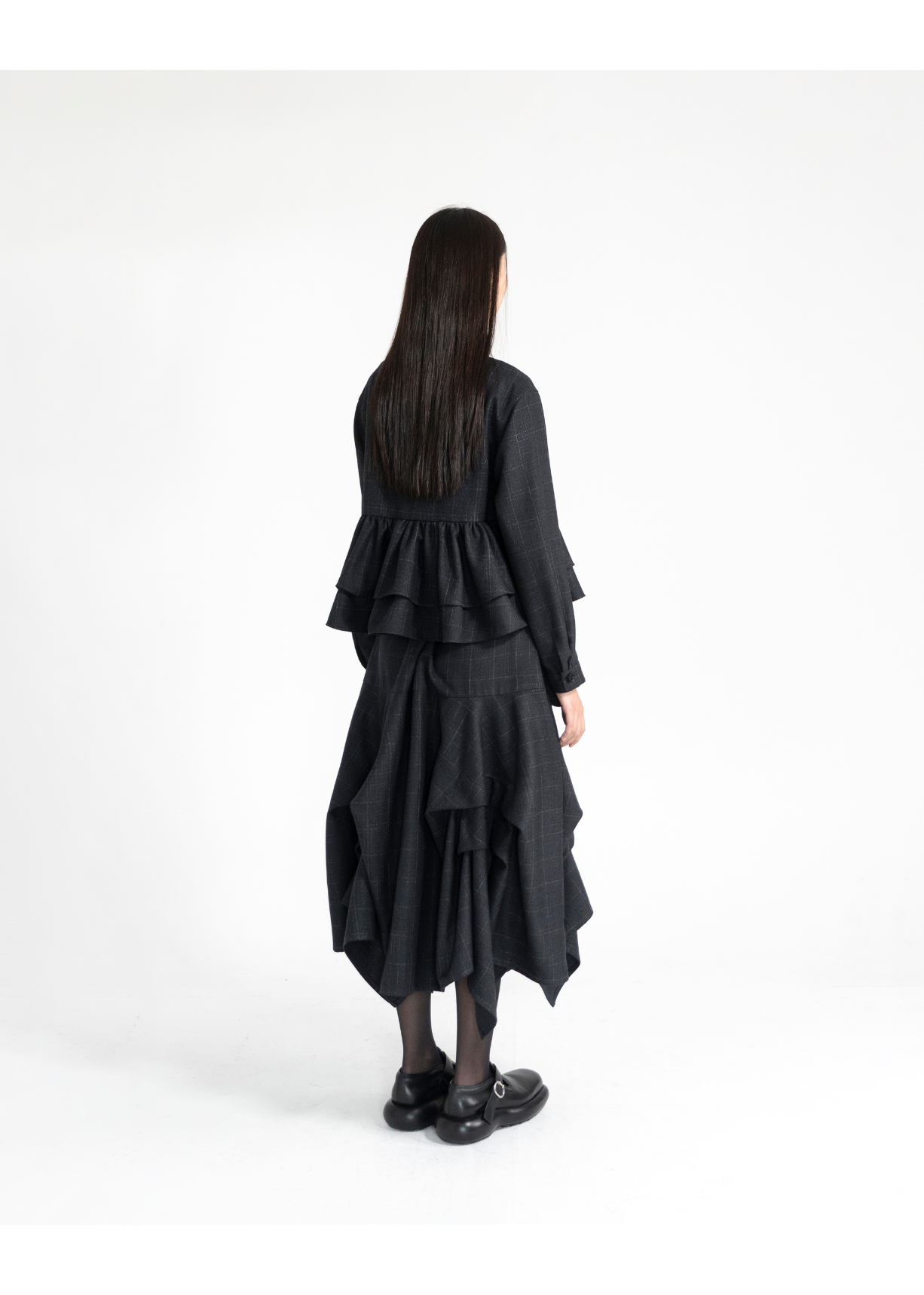 CHECK BUTTON BLOUSE