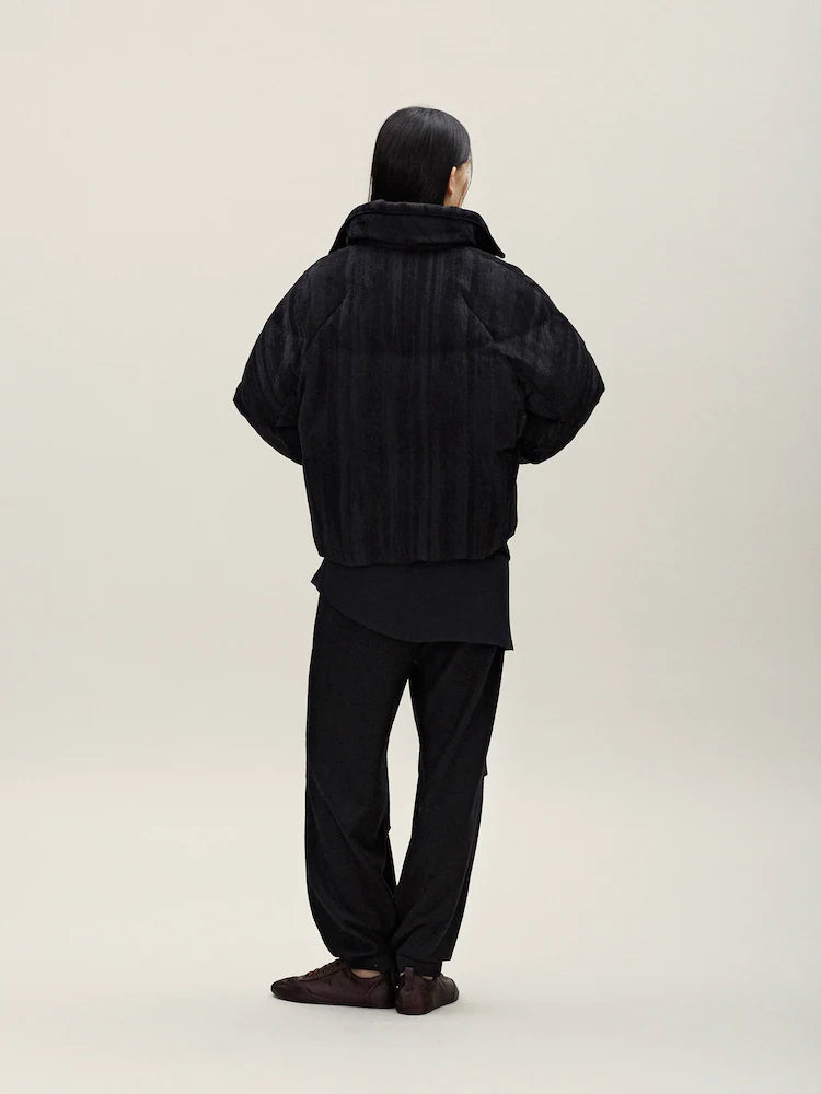 JACQUARD SINGLE BUTTON PUFFER