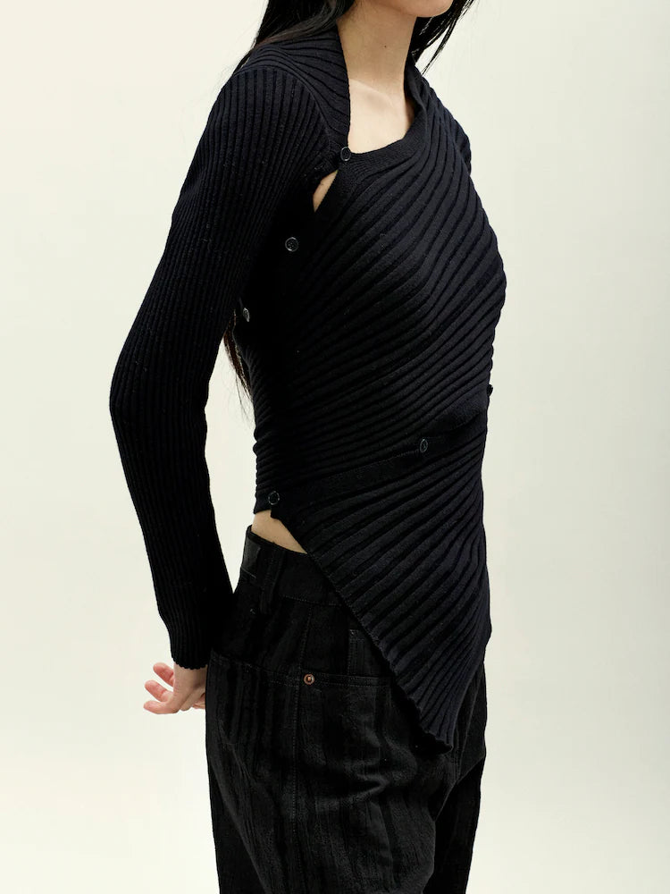 RIBBED SNAKE CARDIGAN