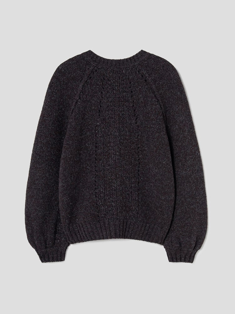 WILTED KNIT CARDIGAN BROWN
