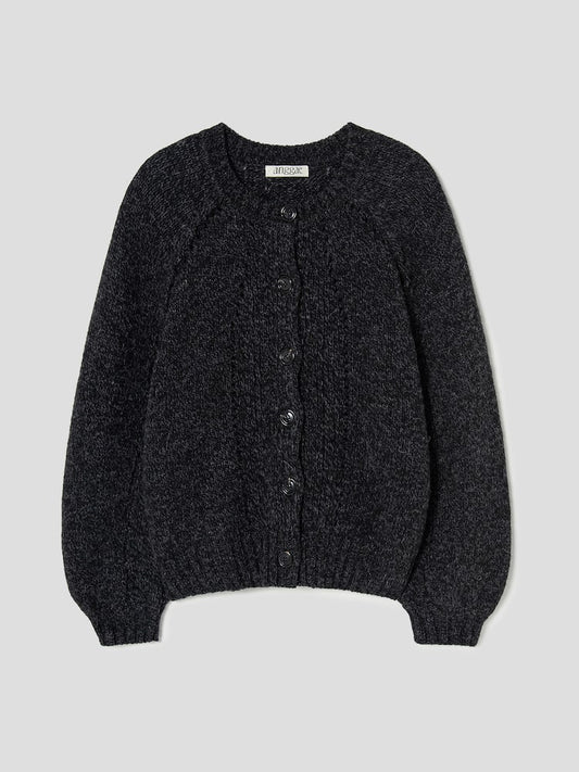 WILTED KNIT CARDIGAN BLACK