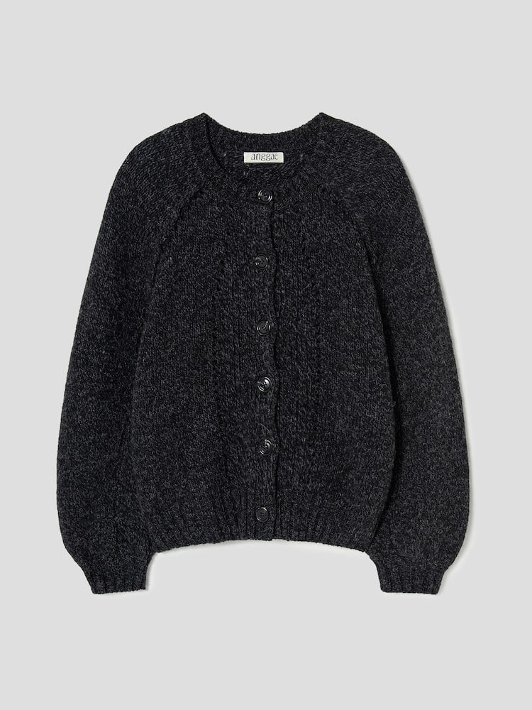 WILTED KNIT CARDIGAN BLACK