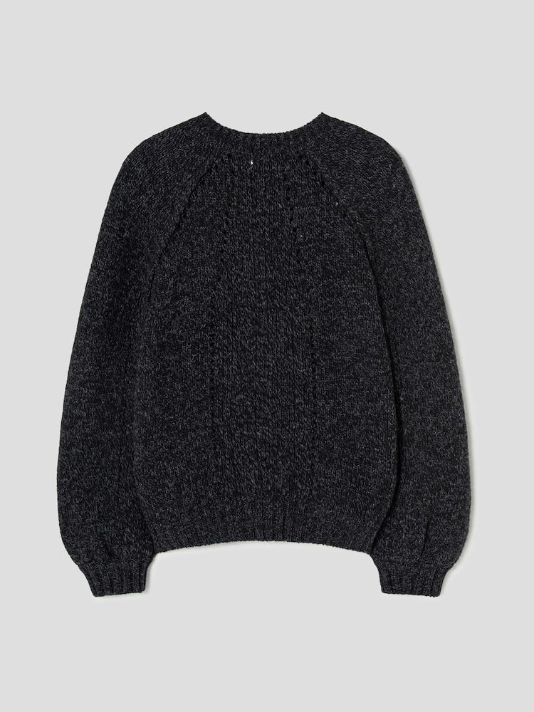 WILTED KNIT CARDIGAN BLACK