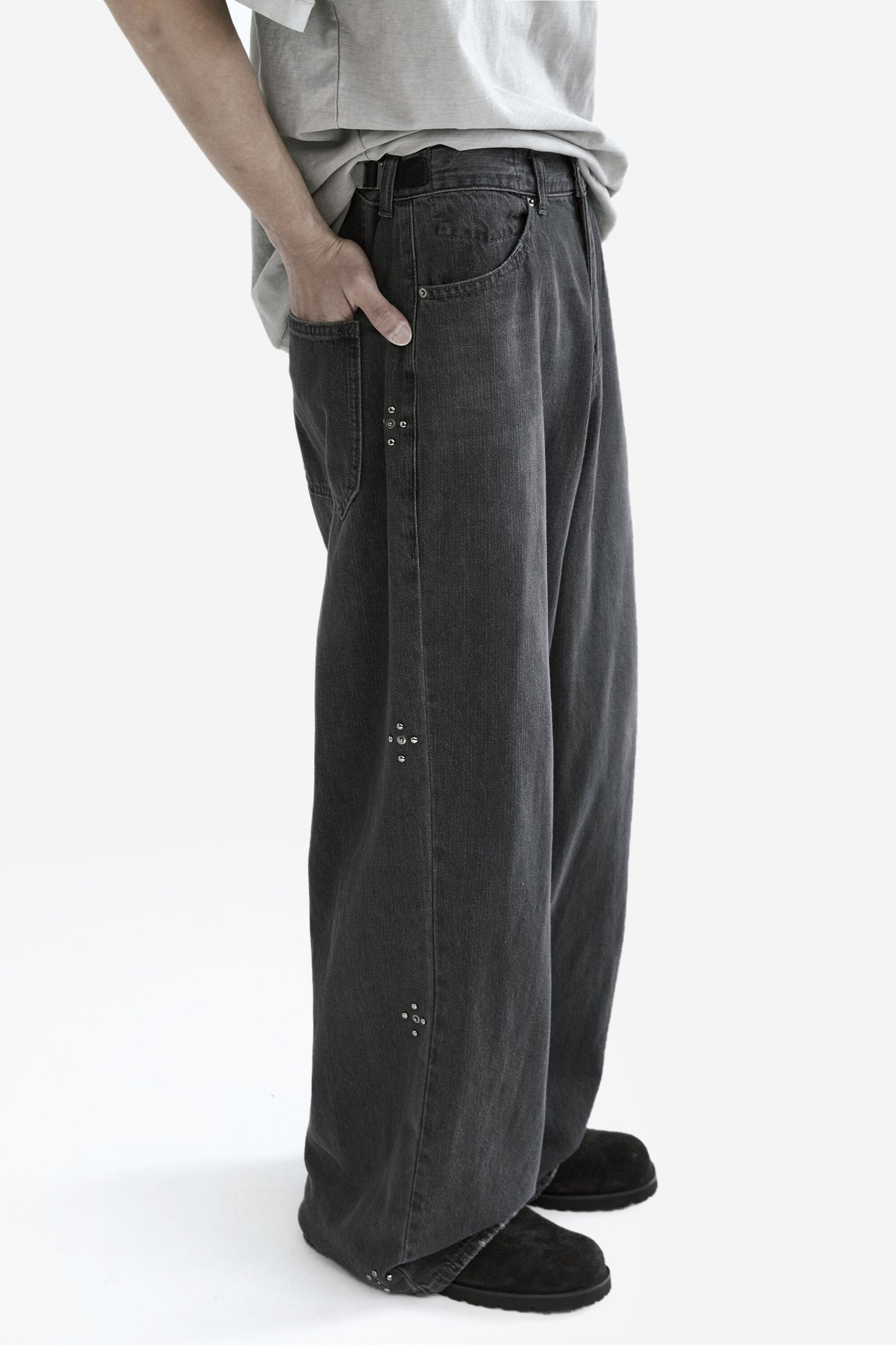 1011 GOSIMA DENIM PANTS RIVET FLOWERS