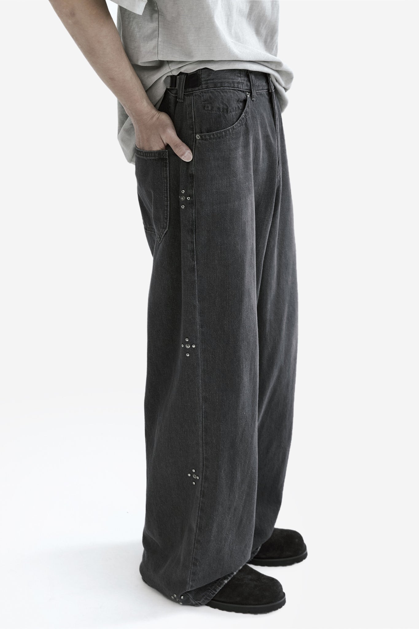 1011 GOSIMA DENIM PANTS RIVET FLOWERS