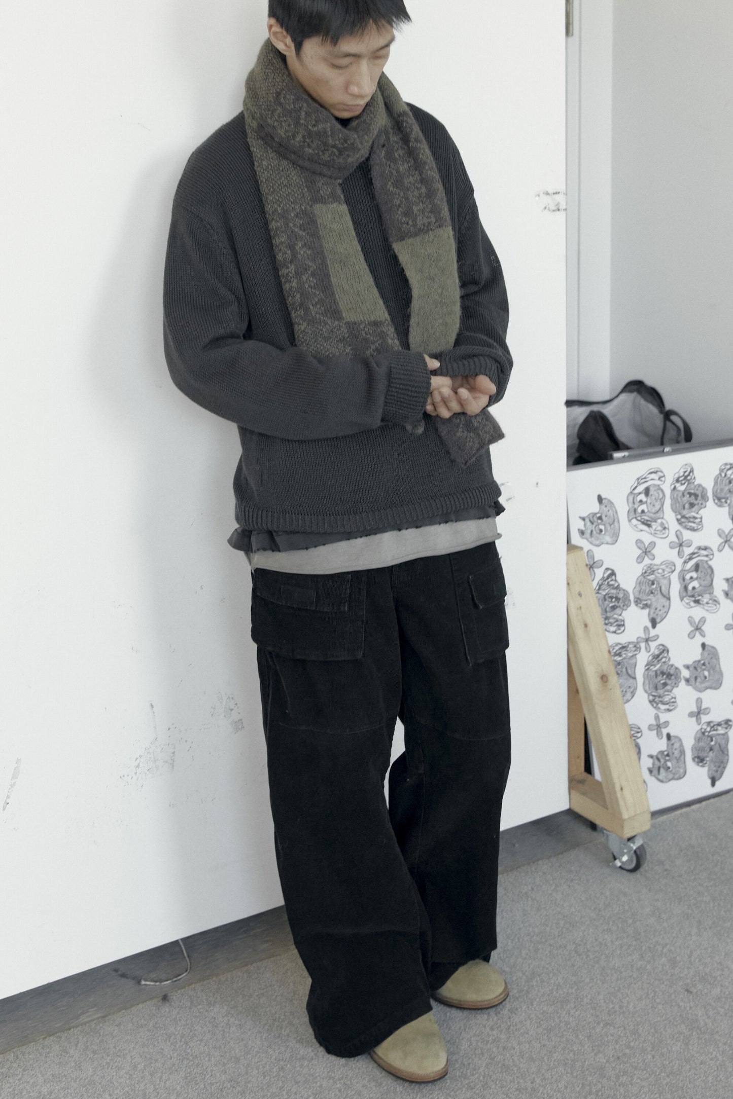 ETHNIC PATTERN MUFFLER CHECKBOARD