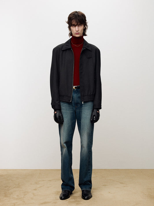 TEXTURED WOOL OVERSIZED BLOUSON