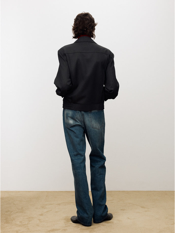 TEXTURED WOOL OVERSIZED BLOUSON