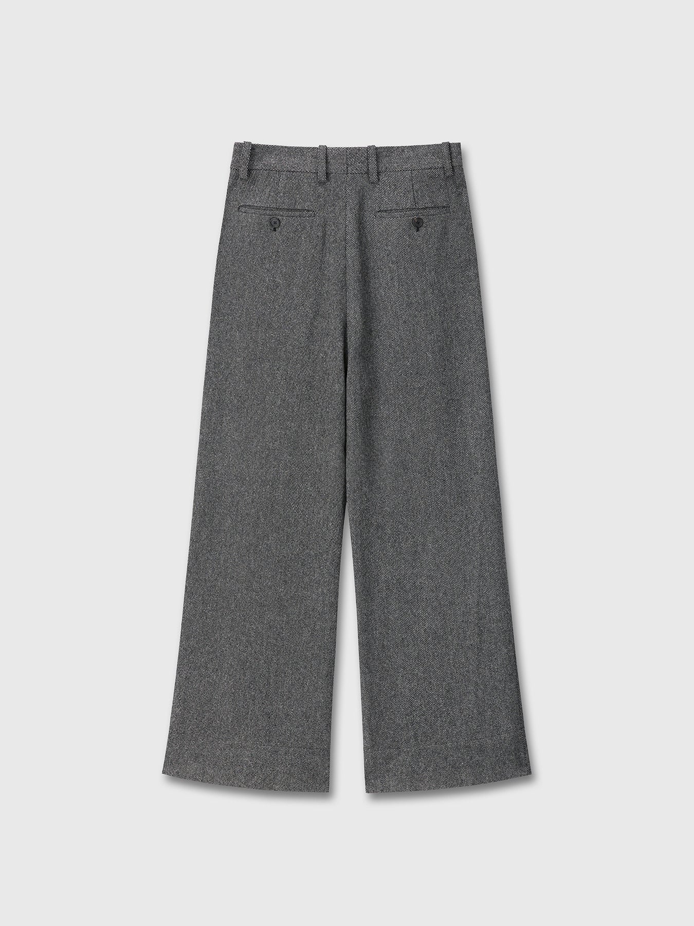 DEEP TUCK WIDE LEG TROUSERS