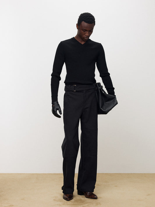 HEAVY TWILL COTTON BELTED MILITARY PANTS