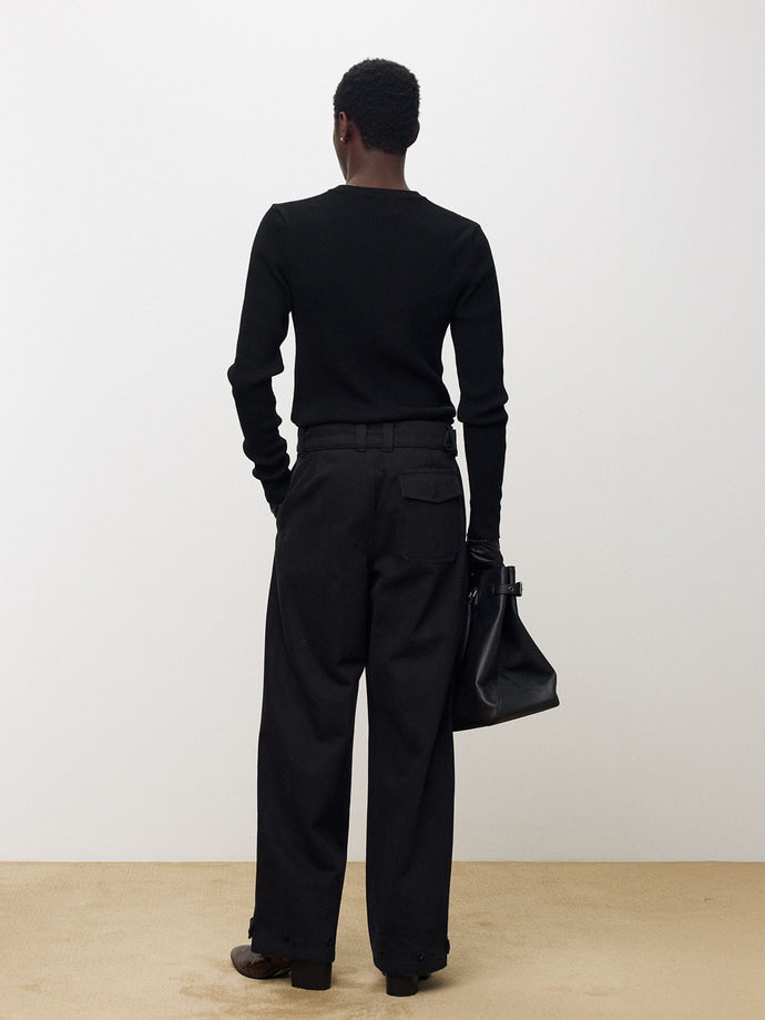 HEAVY TWILL COTTON BELTED MILITARY PANTS