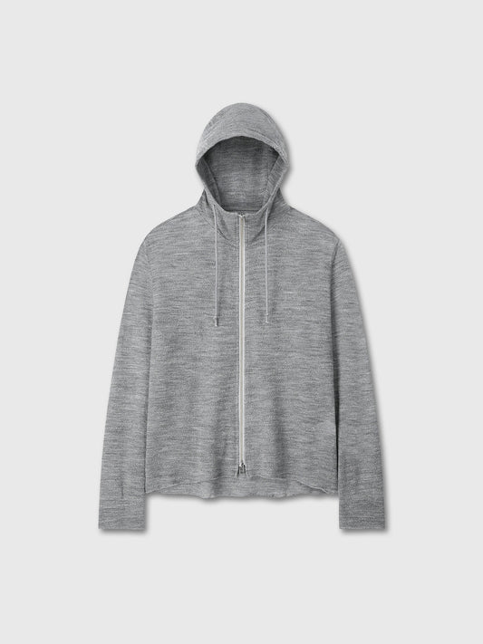 LIGHT WOOL HOODIE ZIP JACKET