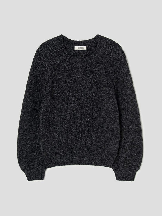 WILTED KNIT PULLOVER BLACK