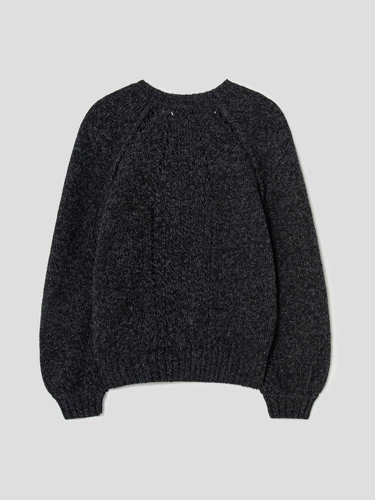 WILTED KNIT PULLOVER BLACK