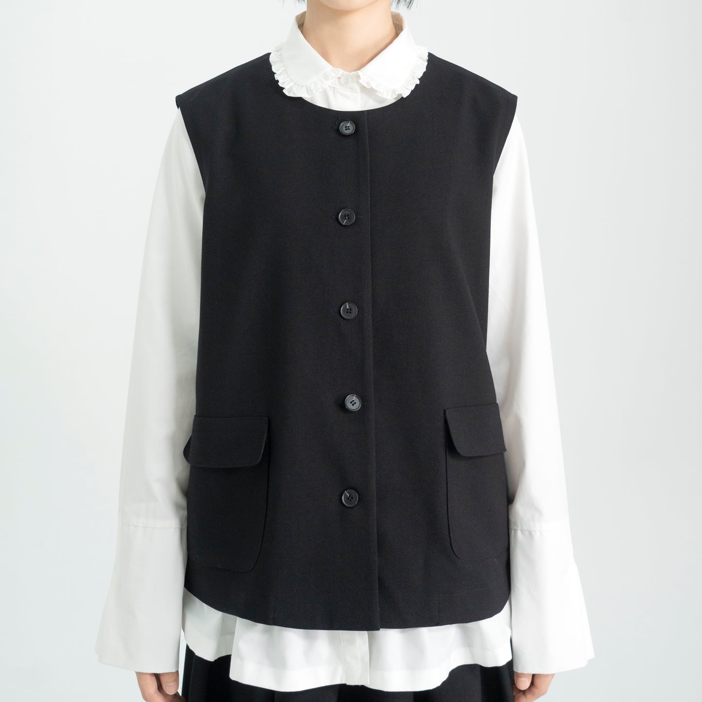 BUTTON POCKET WOOL VEST