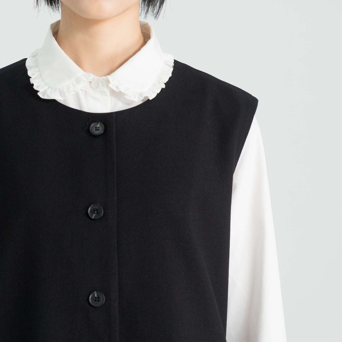 BUTTON POCKET WOOL VEST