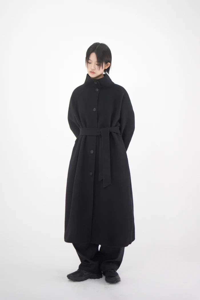 HIGH NECK HANDMADE LONG COAT