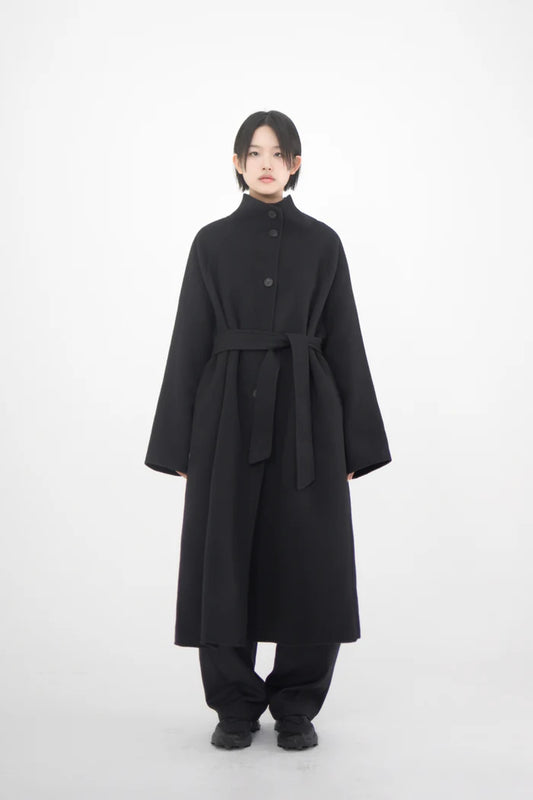 HIGH NECK HANDMADE LONG COAT