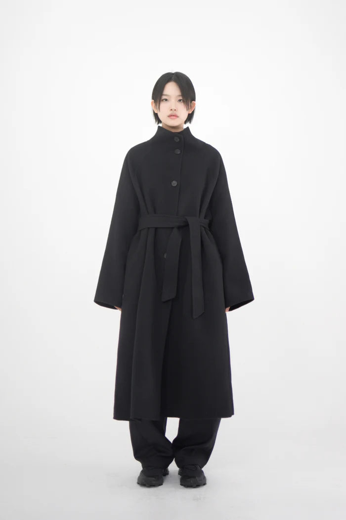 HIGH NECK HANDMADE LONG COAT