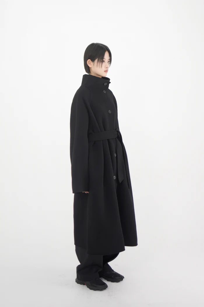 HIGH NECK HANDMADE LONG COAT