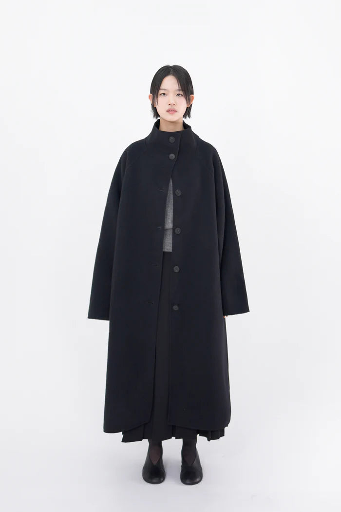 HIGH NECK HANDMADE LONG COAT