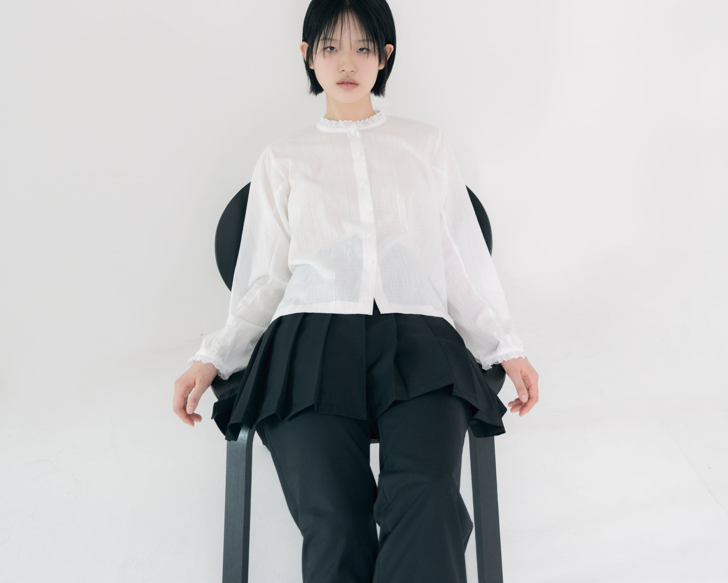 LAYERED PLEATS SHORT SKIRT