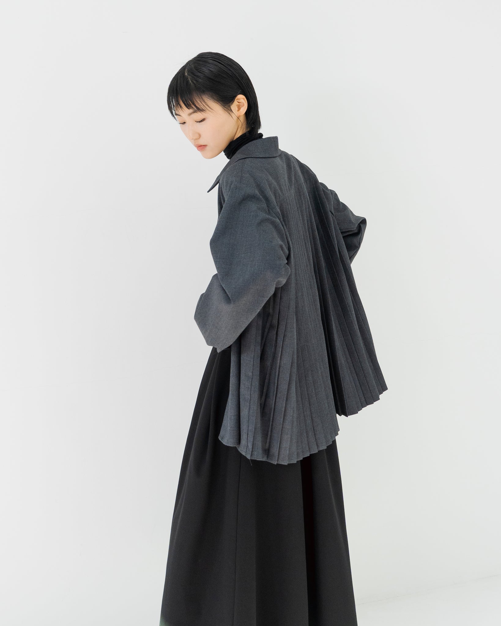 MILD WOOL PLEATS SHIRT