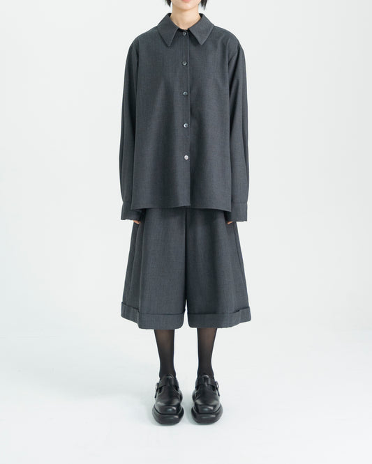 MILD WOOL PLEATS SHIRT