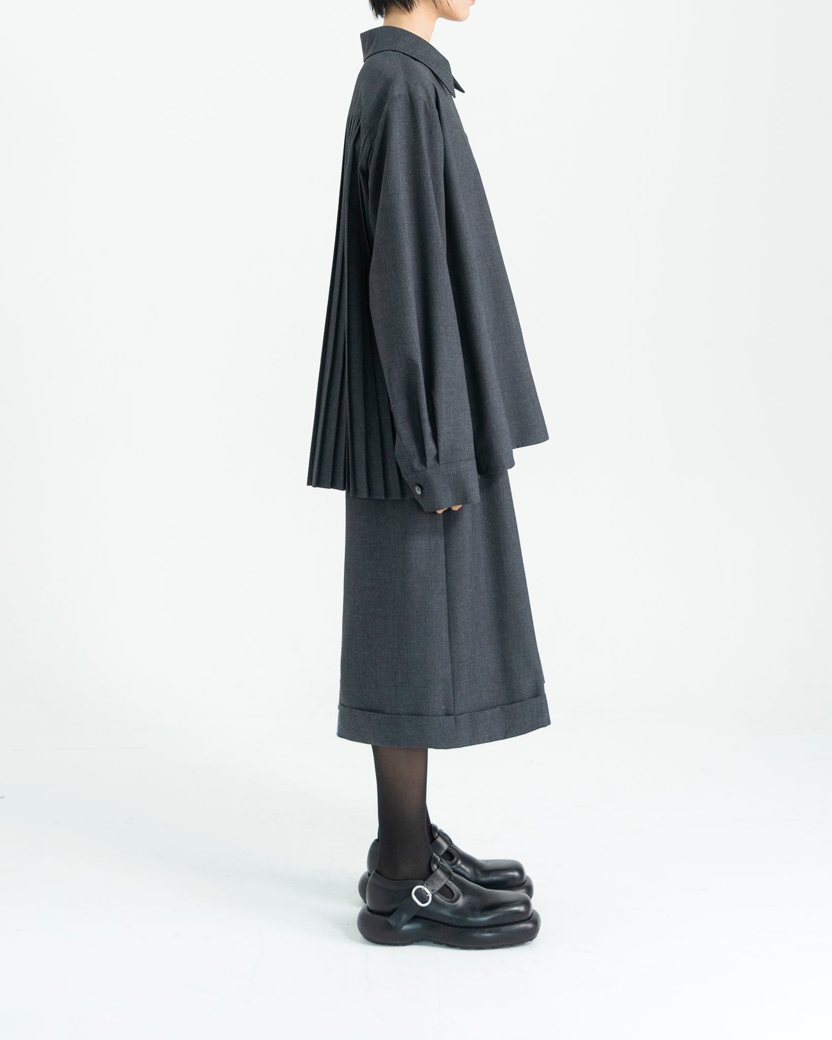MILD WOOL PLEATS SHIRT