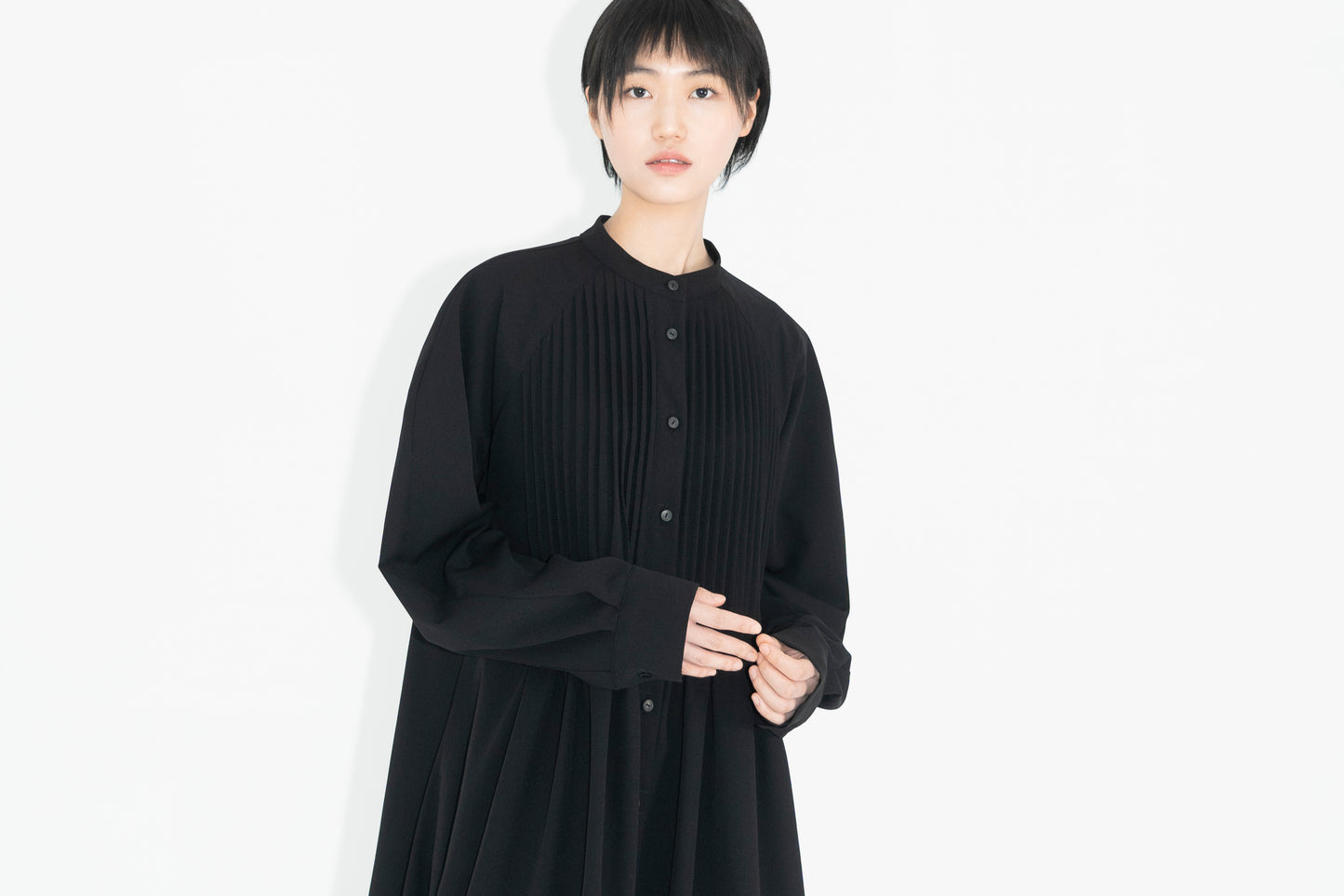 PINTUCK MOSS DRESS