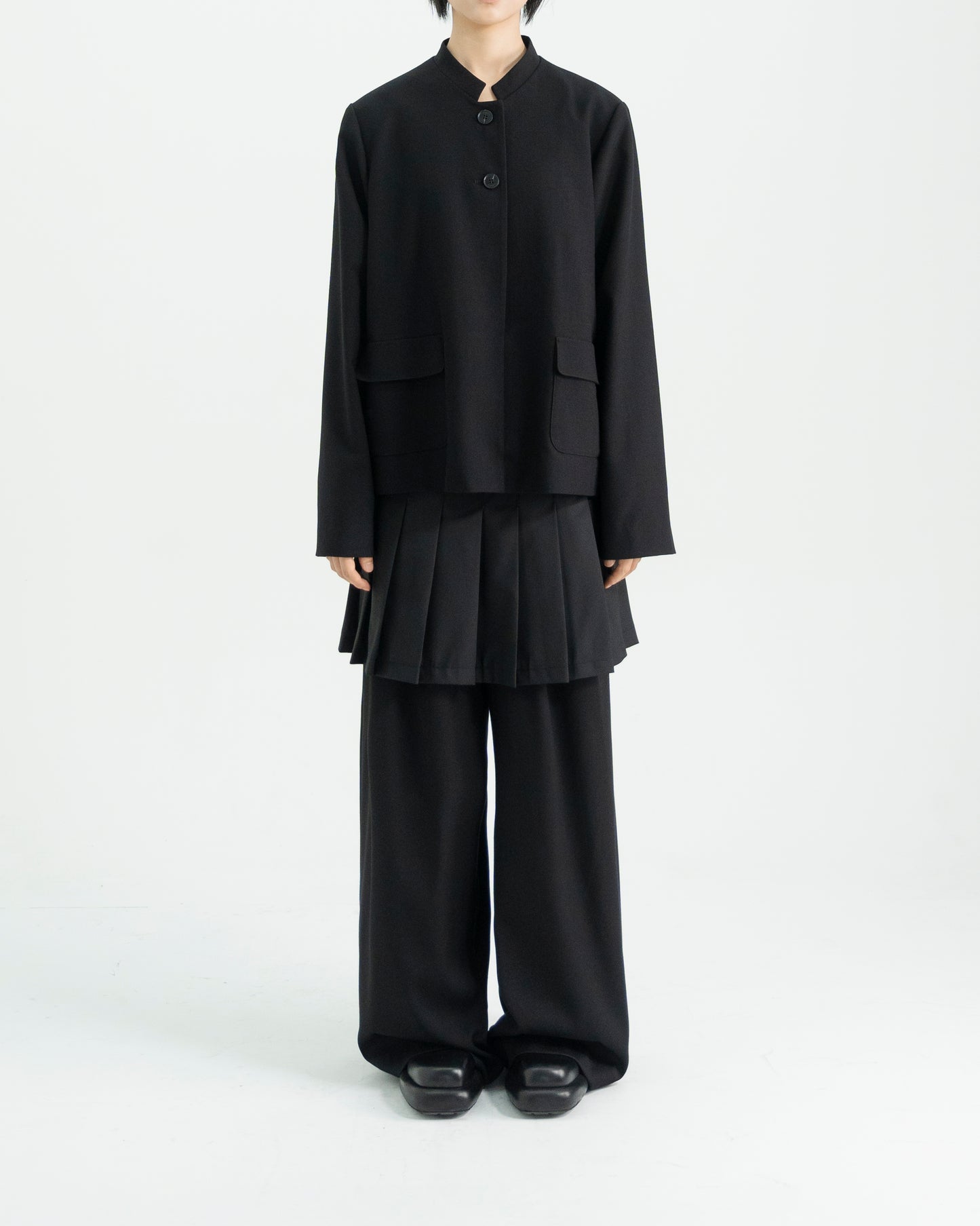 STAND COLLAR WOOL JACKET
