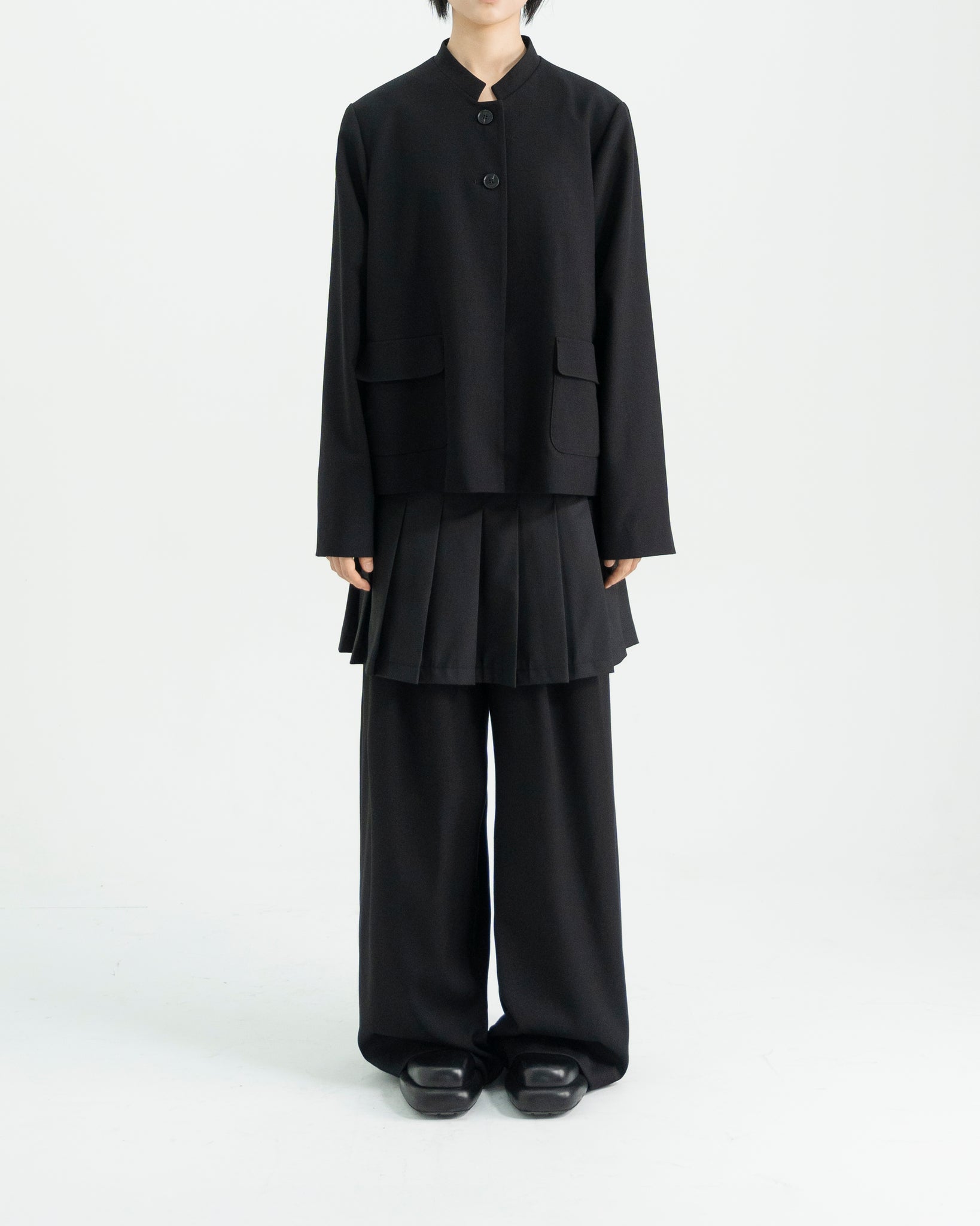 STAND COLLAR WOOL JACKET
