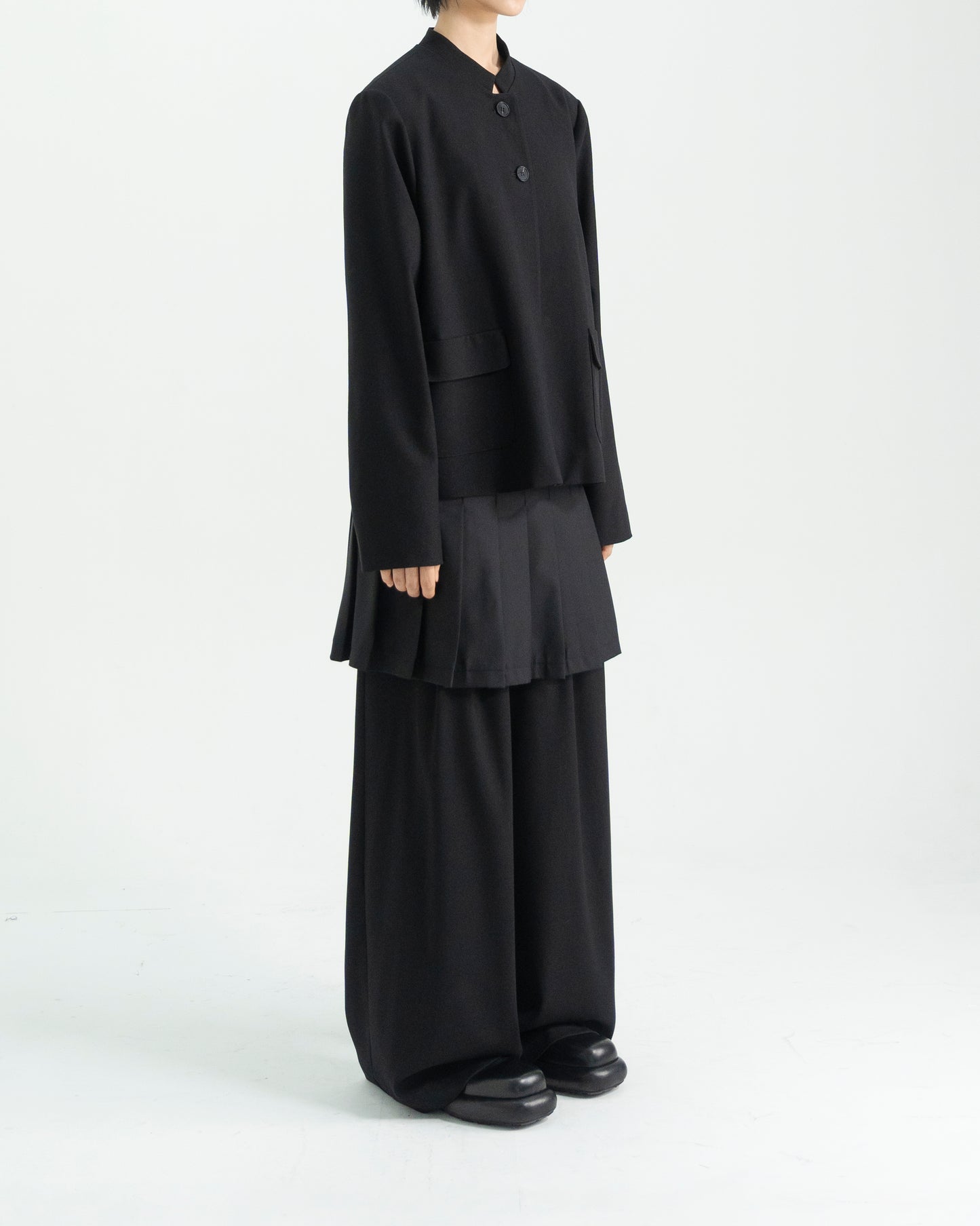 STAND COLLAR WOOL JACKET