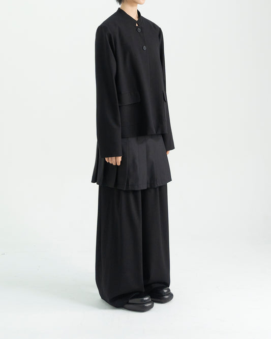 STAND COLLAR WOOL JACKET