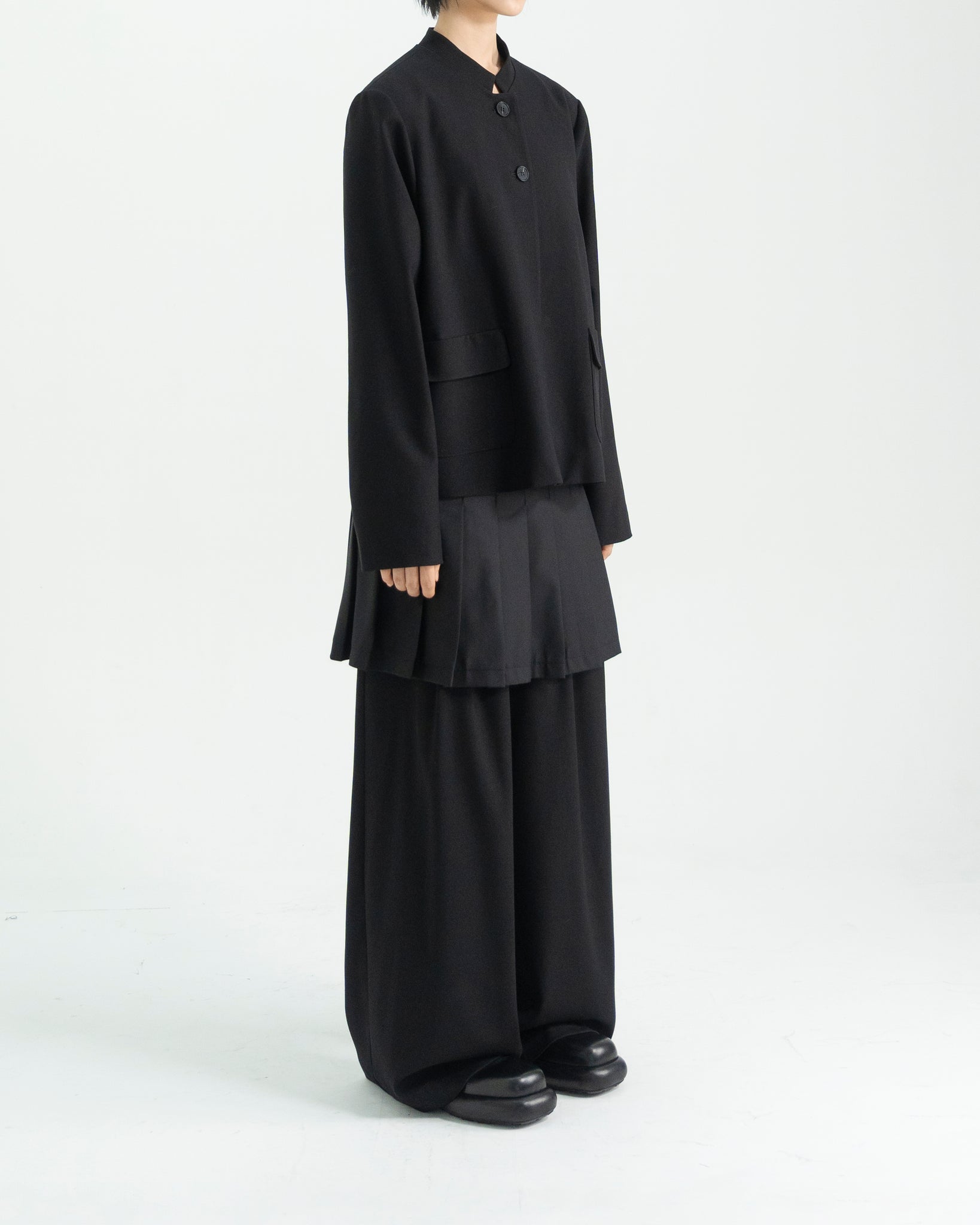 STAND COLLAR WOOL JACKET