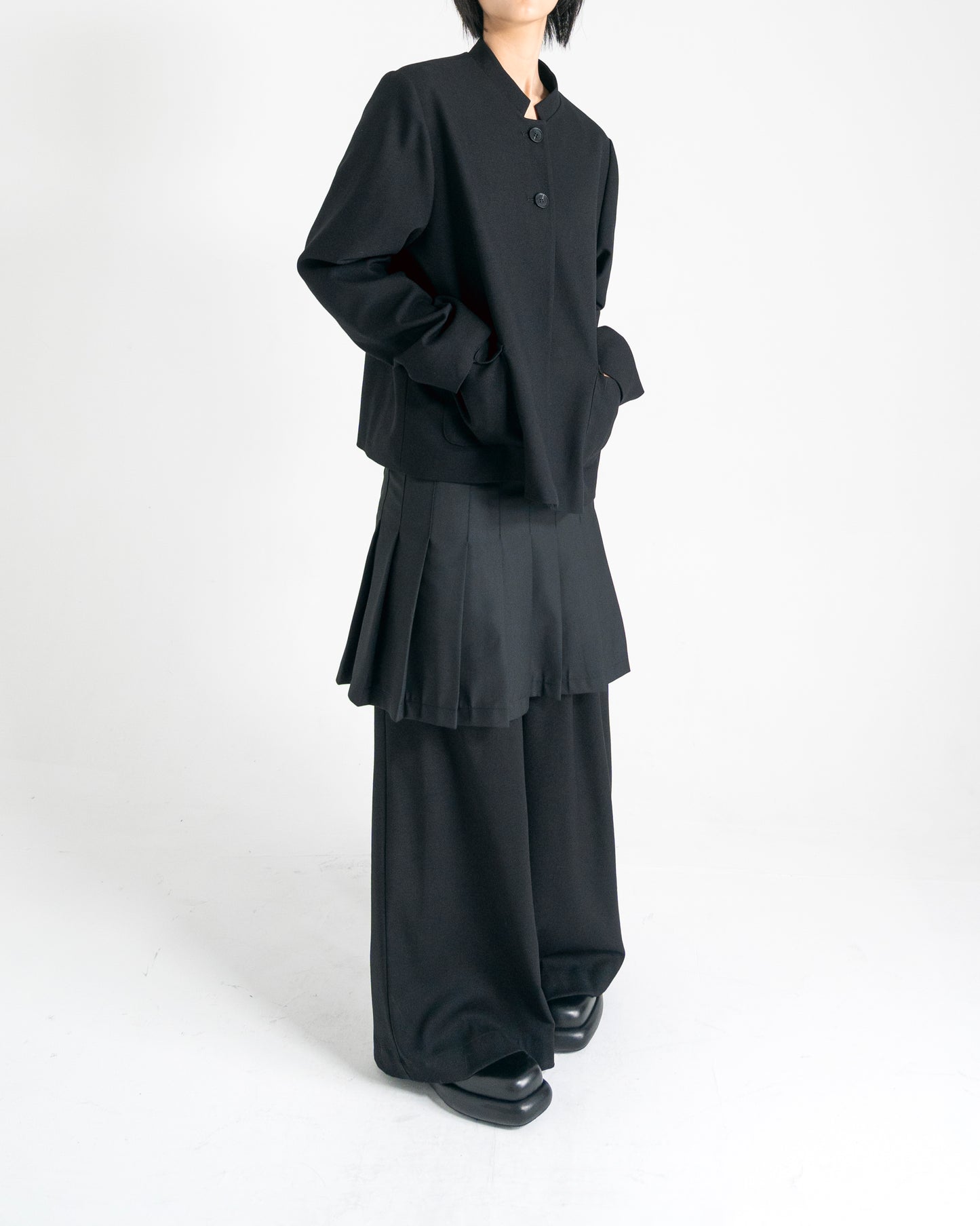 STAND COLLAR WOOL JACKET