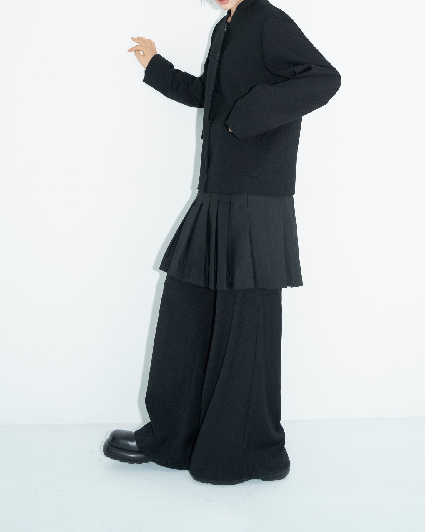 STAND COLLAR WOOL JACKET