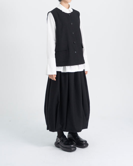 VOLUME WOOL SKIRT